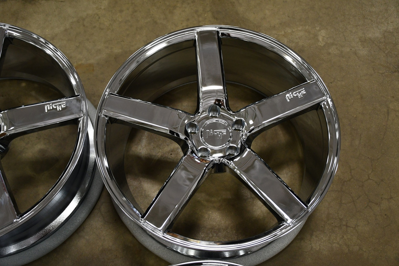 Set 4 Niche M132 Milan 20x8.5 5x112 Chrome Plated Wheels 20" 34mm Rims