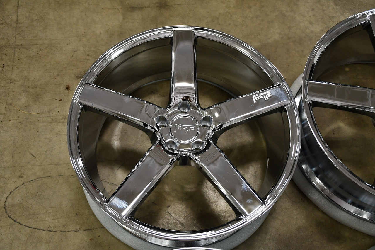 Set 4 Niche M132 Milan 20x8.5 5x112 Chrome Plated Wheels 20" 34mm Rims