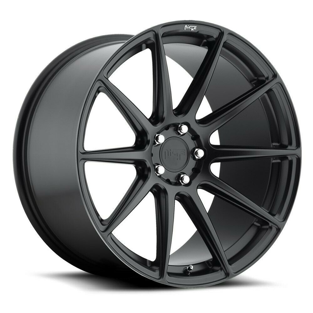 Set 4 Niche M147 Essen 20x10 5x120 Matte Black Wheels 20" 40mm Rims
