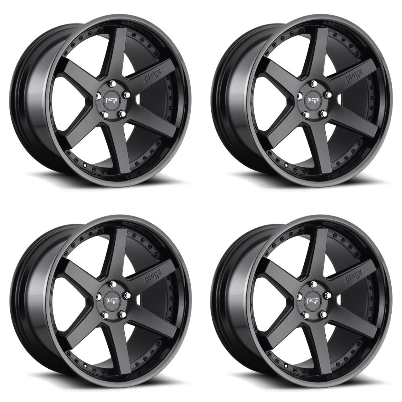 Set 4 Niche M192 Altair 19x8.5 5x112 Gloss Black Matte Black Wheels 19" 42mm Set 4 Niche M192 Altair 19x8.5 5x112 Gloss Black Matte Black Wheels 19" 42mm