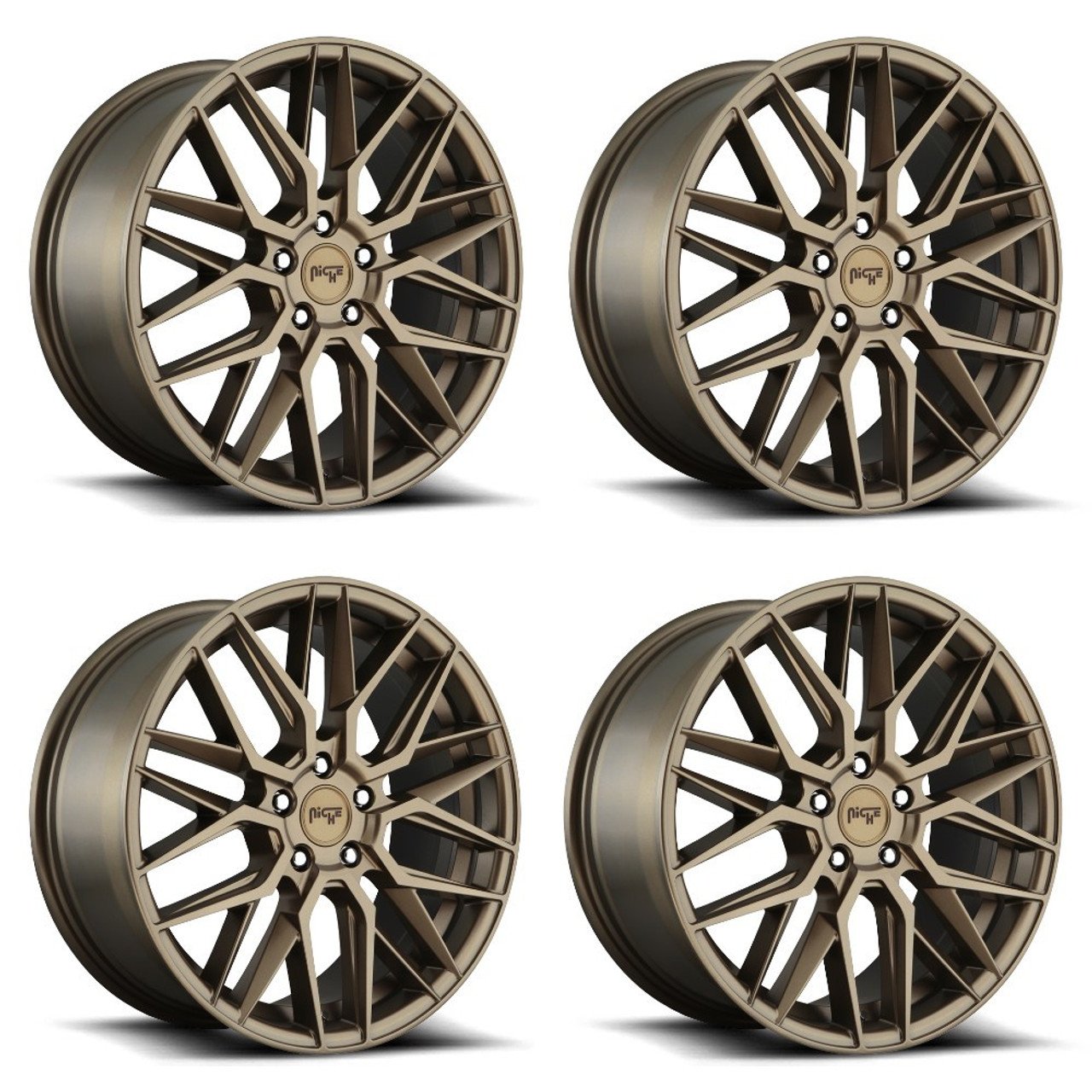 Set 4 Niche M191 Gamma 20x10.5 5x112 Matte Bronze Wheels 20" 27mm Rims
