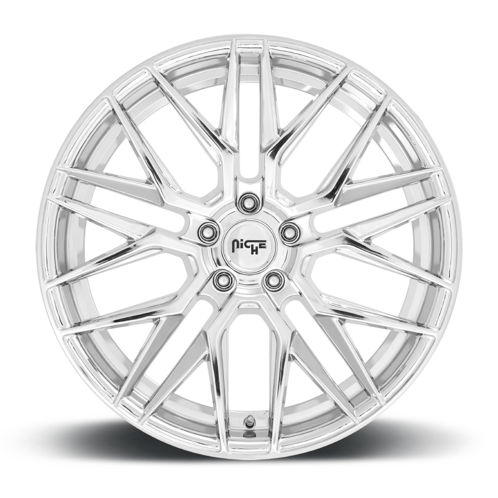 Set 4 Niche M249 Gamma 18x8 5x120 Chrome Wheels 18" 40mm Rims