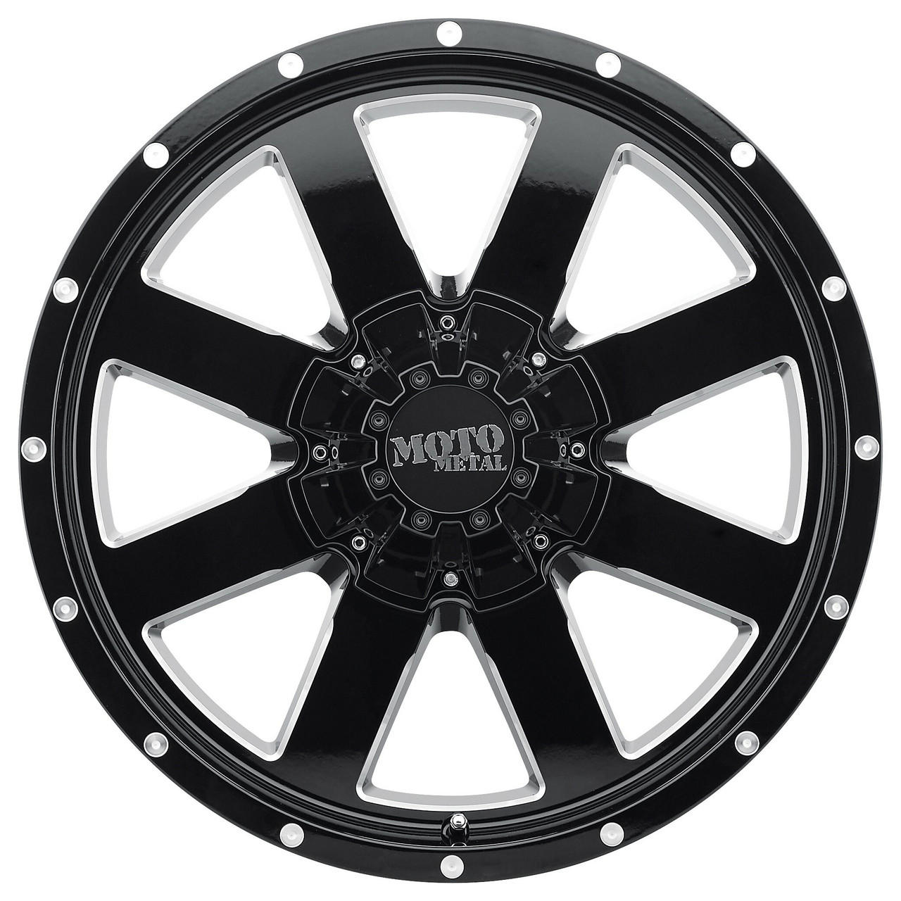 Set 4 Moto Metal MO962 18x10 5x5 5x5.5 Gloss Black Milled Wheels 18" -24mm Rims