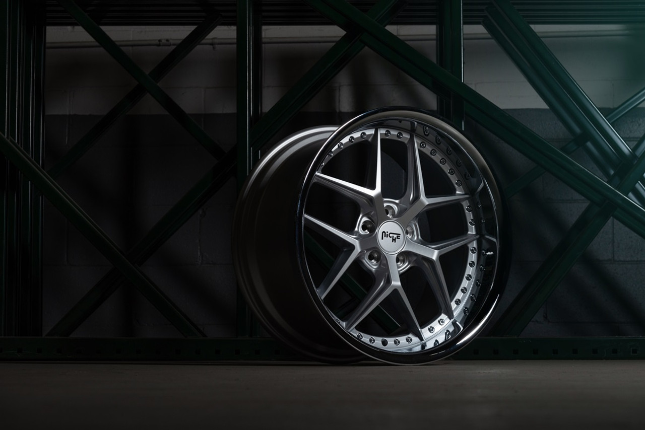 Set 4 Niche M225 Vice 20x10.5 5x120 Matte Silver Wheels 20" 35mm Rims