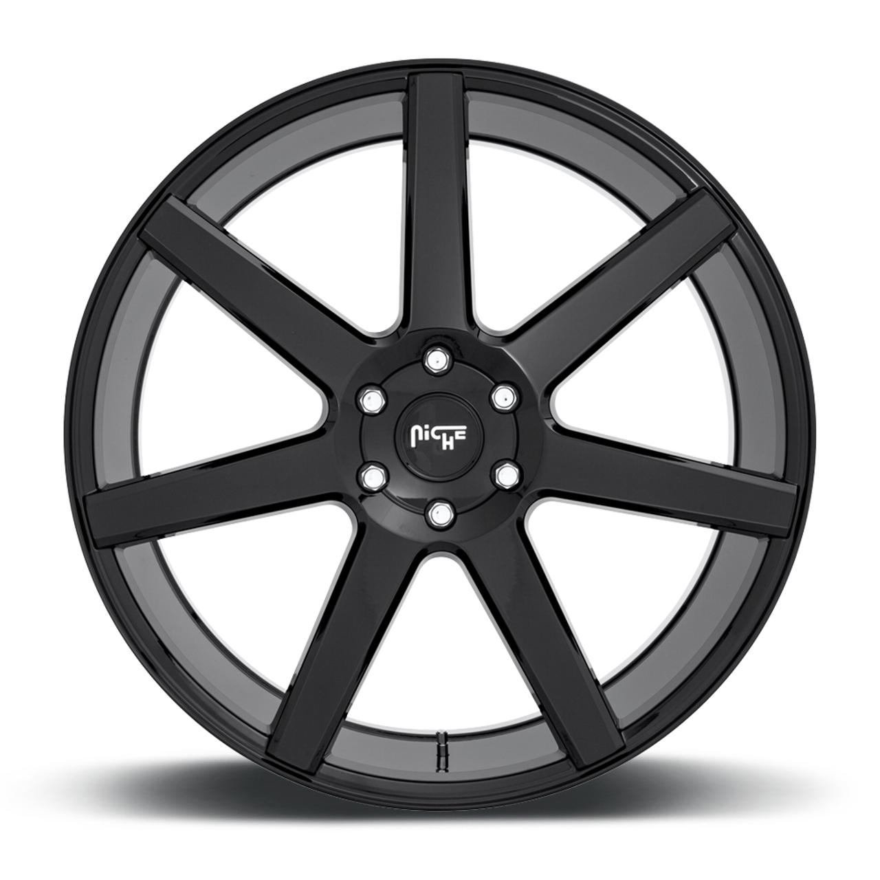 Set 4 Niche M230 Future 22x9.5 6x5.5 Gloss Black Wheels 22" 19mm Rims