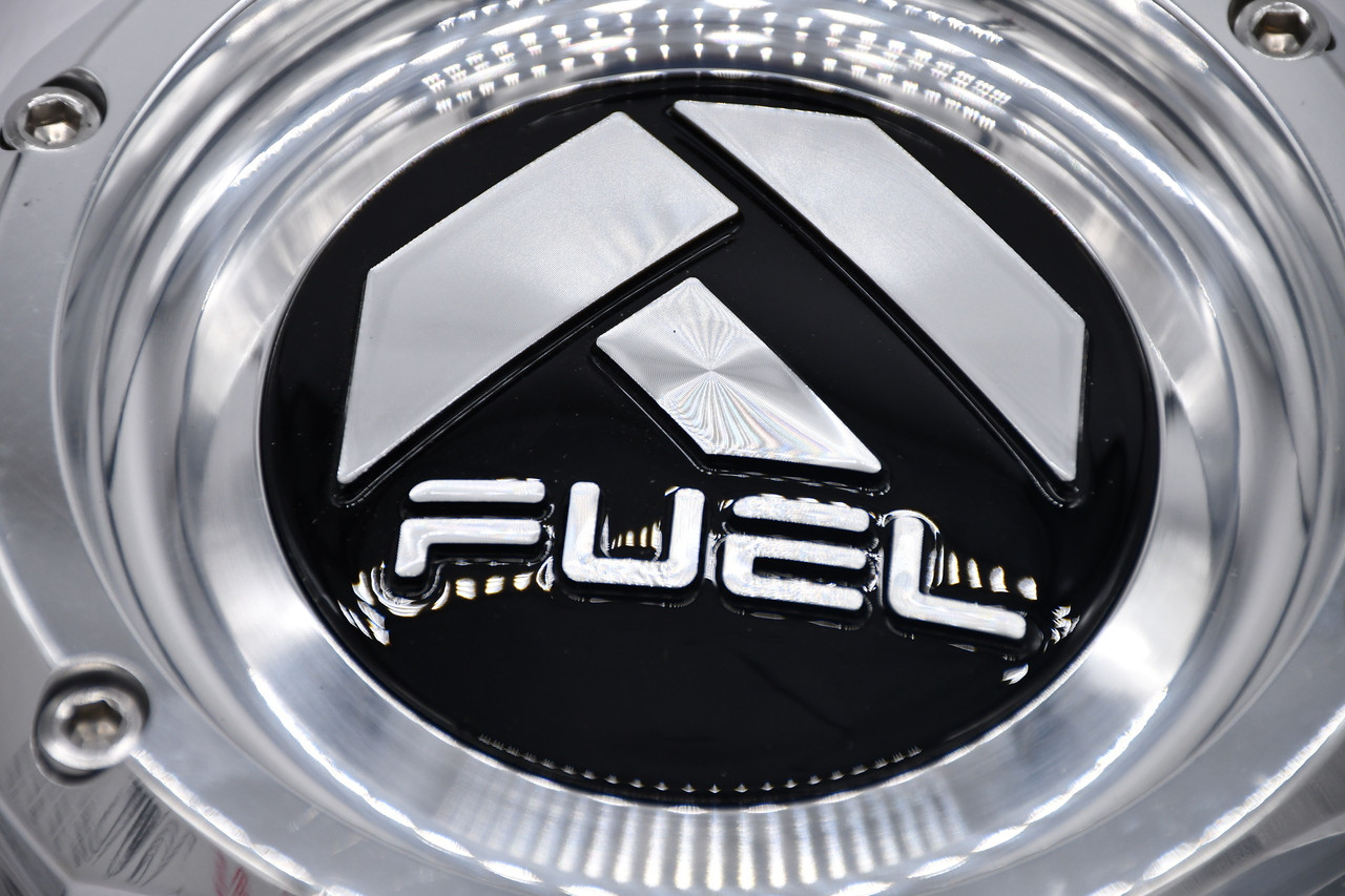 Polished Fuel front dually center cap for compatible Ford F350 8x200 wheels