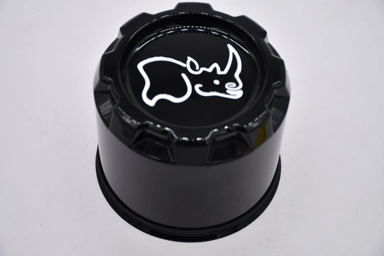 Black Rhino CCBR68165GB gloss black white logo rear center cap 5.25 inch