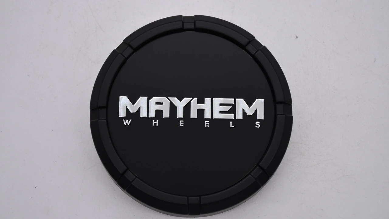 Mayhem C108303MB02 3.5 inch matte black wheel center cap front view