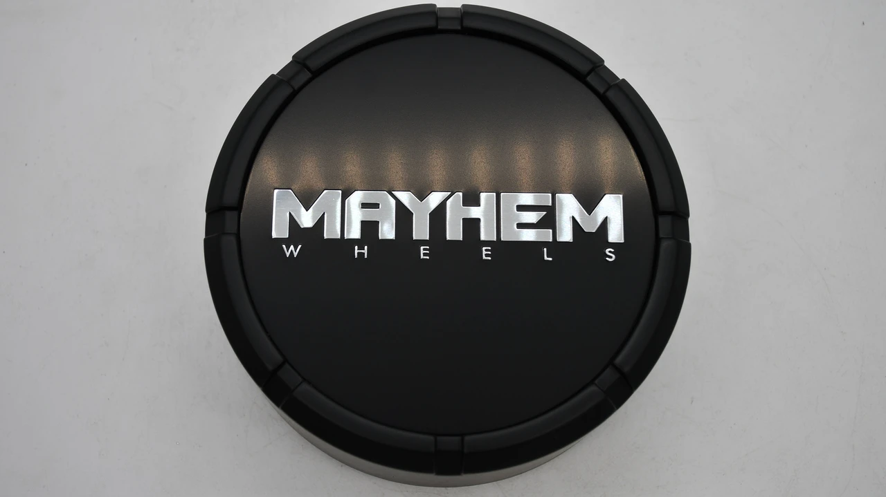 Mayhem C108303MB04 5.25 inch matte black wheel center cap front view