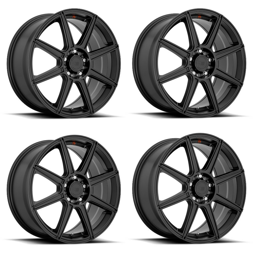 Set 4 Motegi MR142 CS8 17x7 5x112 5x4.5 Satin Black Wheels 17" 40mm Rims