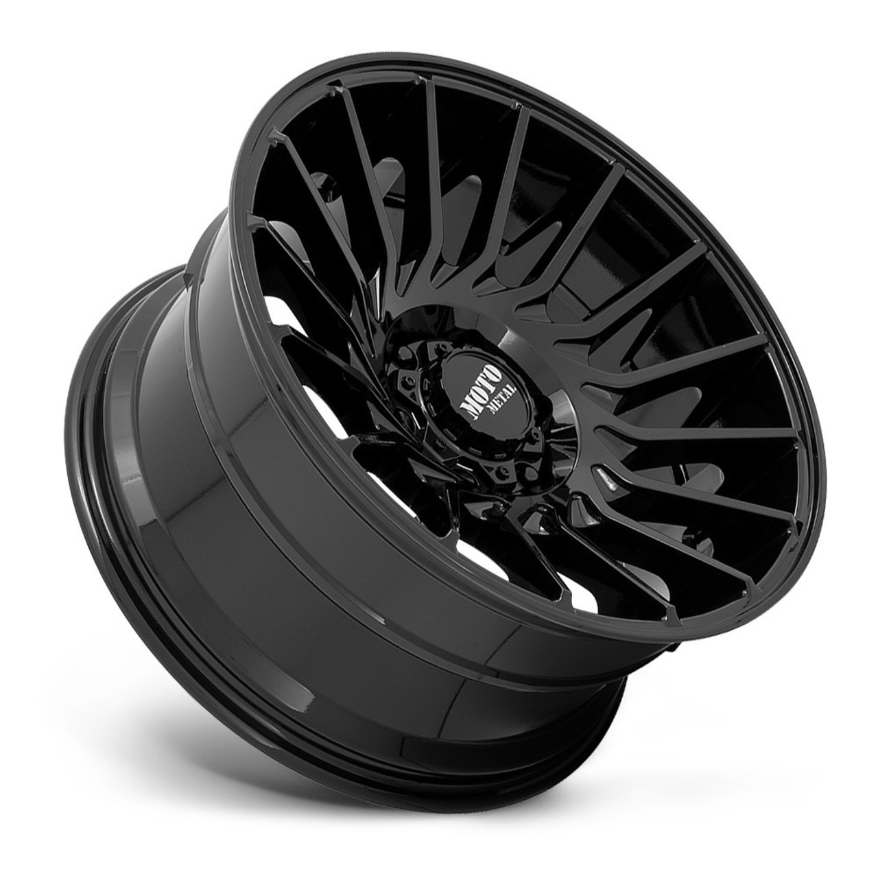 Set 4 Moto Metal MO807 20x10 5x5.5 Gloss Black Wheels 20" -18mm Lifted Truck Rim