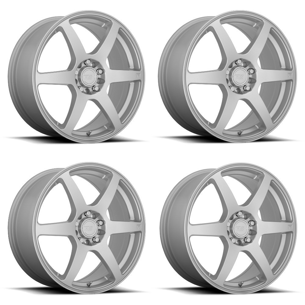 Set 4 Motegi MR143 CS6 16x7 4x100 4x4.5 Hyper Silver Wheels 16" 40mm Rims