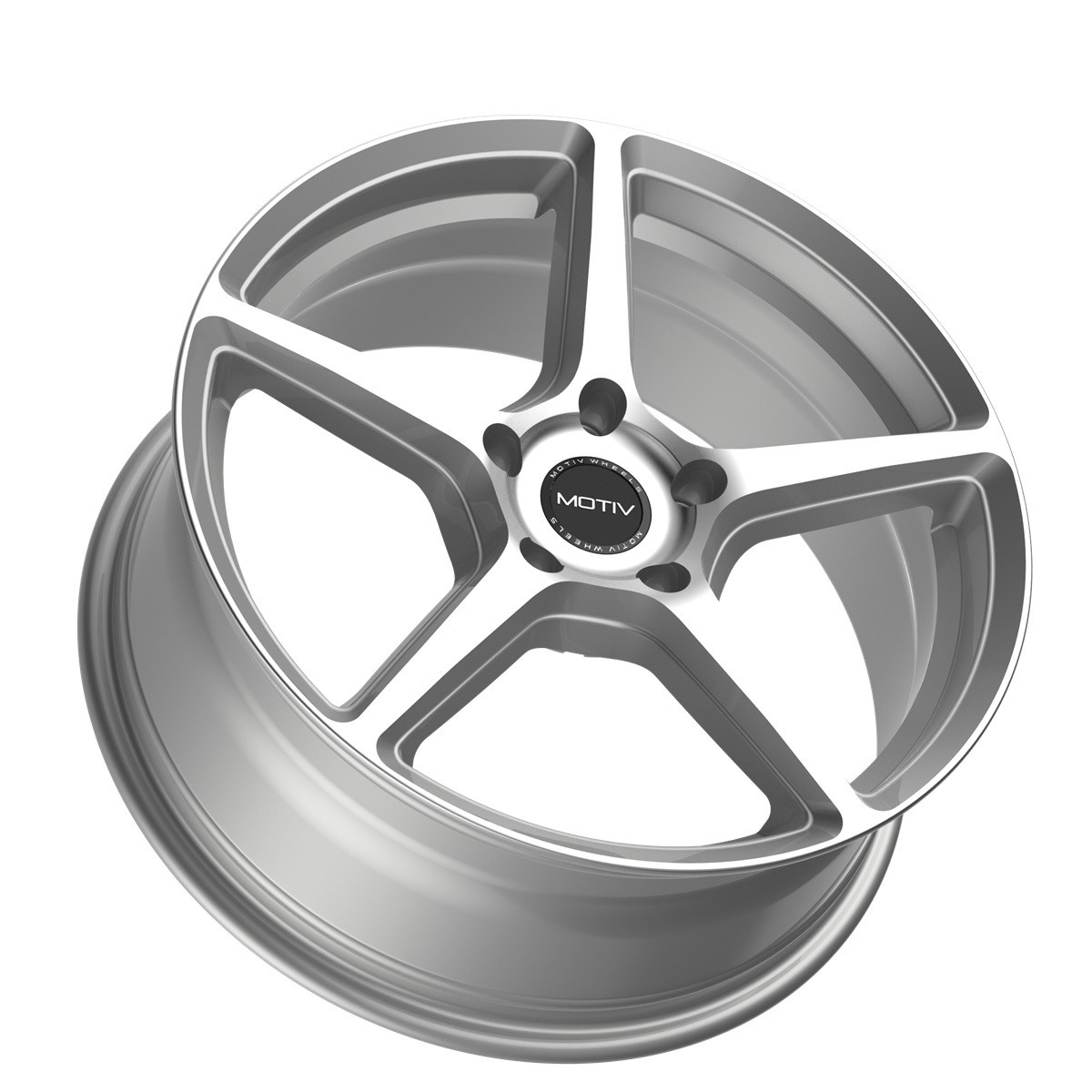 16" Motiv 433MS Blade 16x7.5 Gloss Silver Machined Wheel 5x100 +40mm Rim
