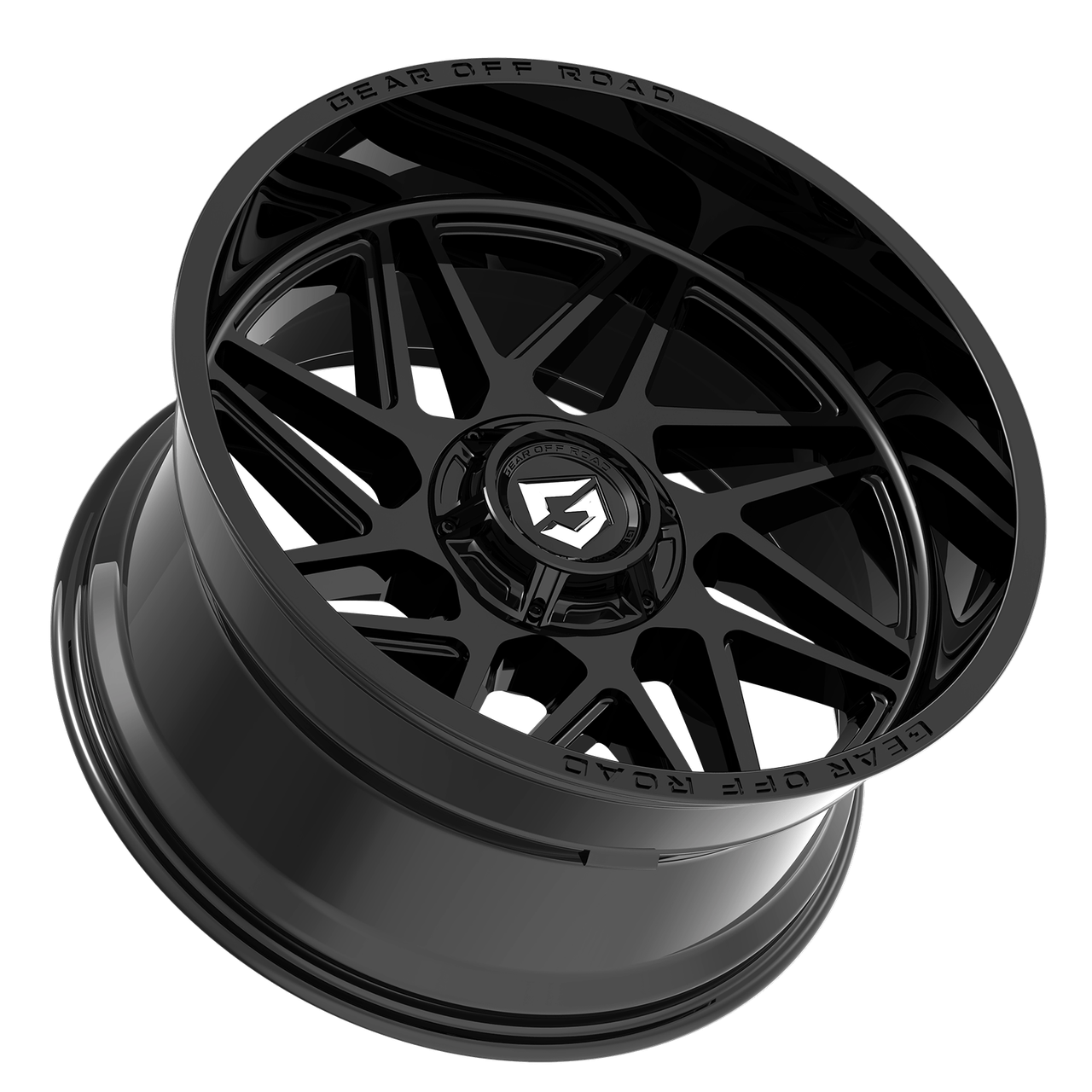 Set 4 22" Gear Off Road 761B Ratio Gloss Black 22x10 Wheels 6x135 6x5.5 Rim -19mm