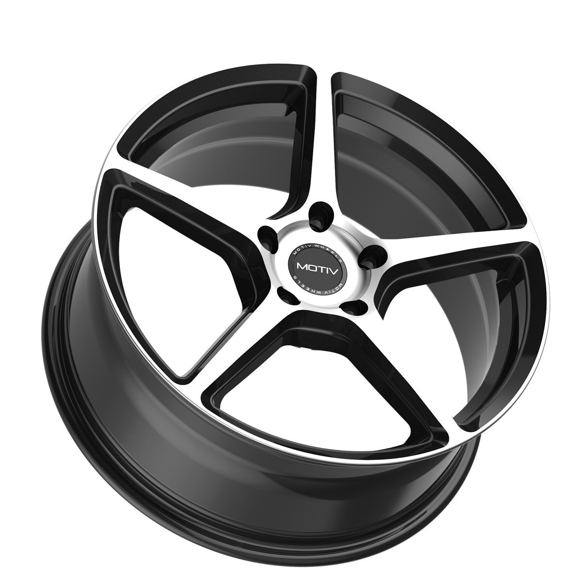 Set 4 16" Motiv 433MB Blade Gloss Black Machined  16x7.5 Wheels 5x4.5 Rims +40mm