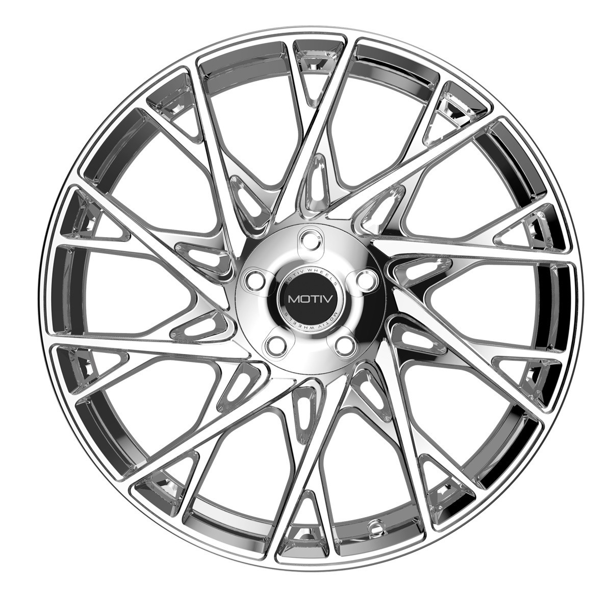 18" Motiv 430C Maestro 18x8 Chrome Wheel 5x112 5x4.5 +40mm Rim