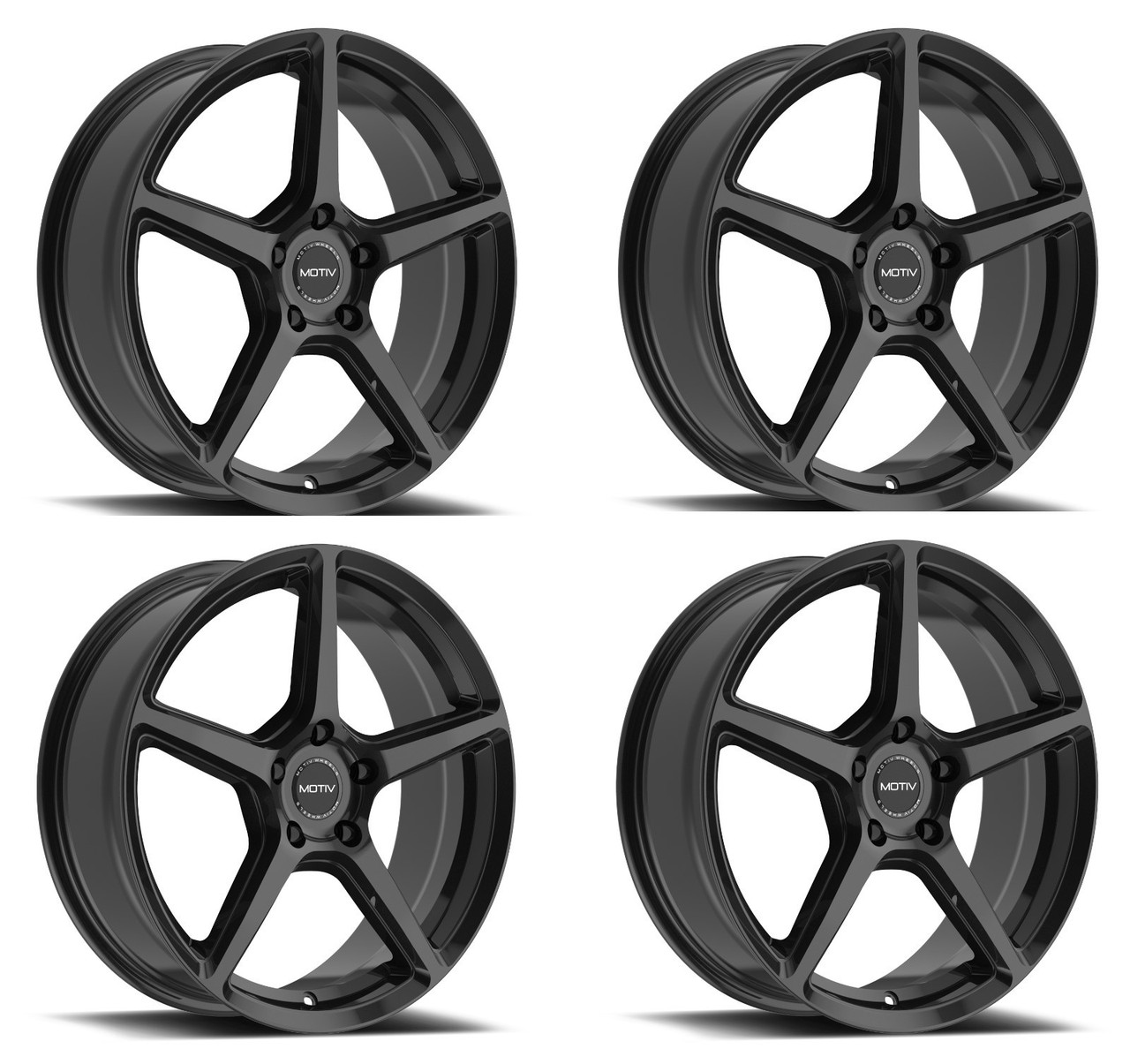 Set 4 18" Motiv 433B Blade Gloss Black 18x7.5 Wheels 5x4.5 40mm Truck Suv Rims