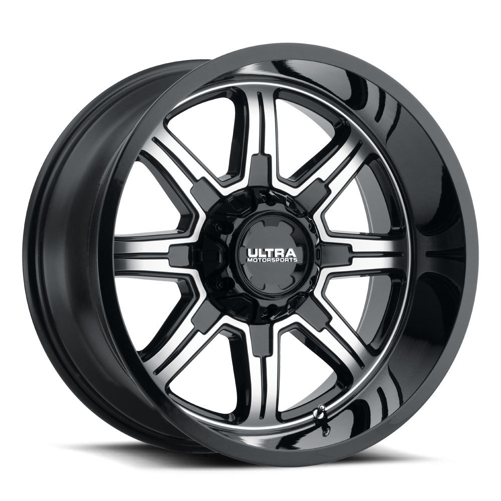 16" Ultra 229U Menace Gloss Black Diamond Cut Face 16x8 Wheel 5x135 5x5.5 +10mm