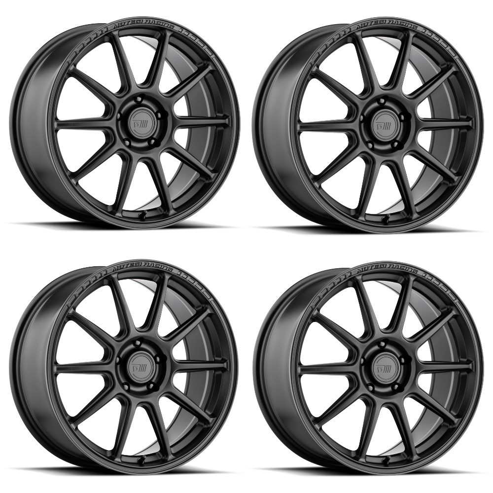 Set 4 18" Motegi MR140 SS10 18x8.5 5x112 Satin Black Wheels 45mm Rims