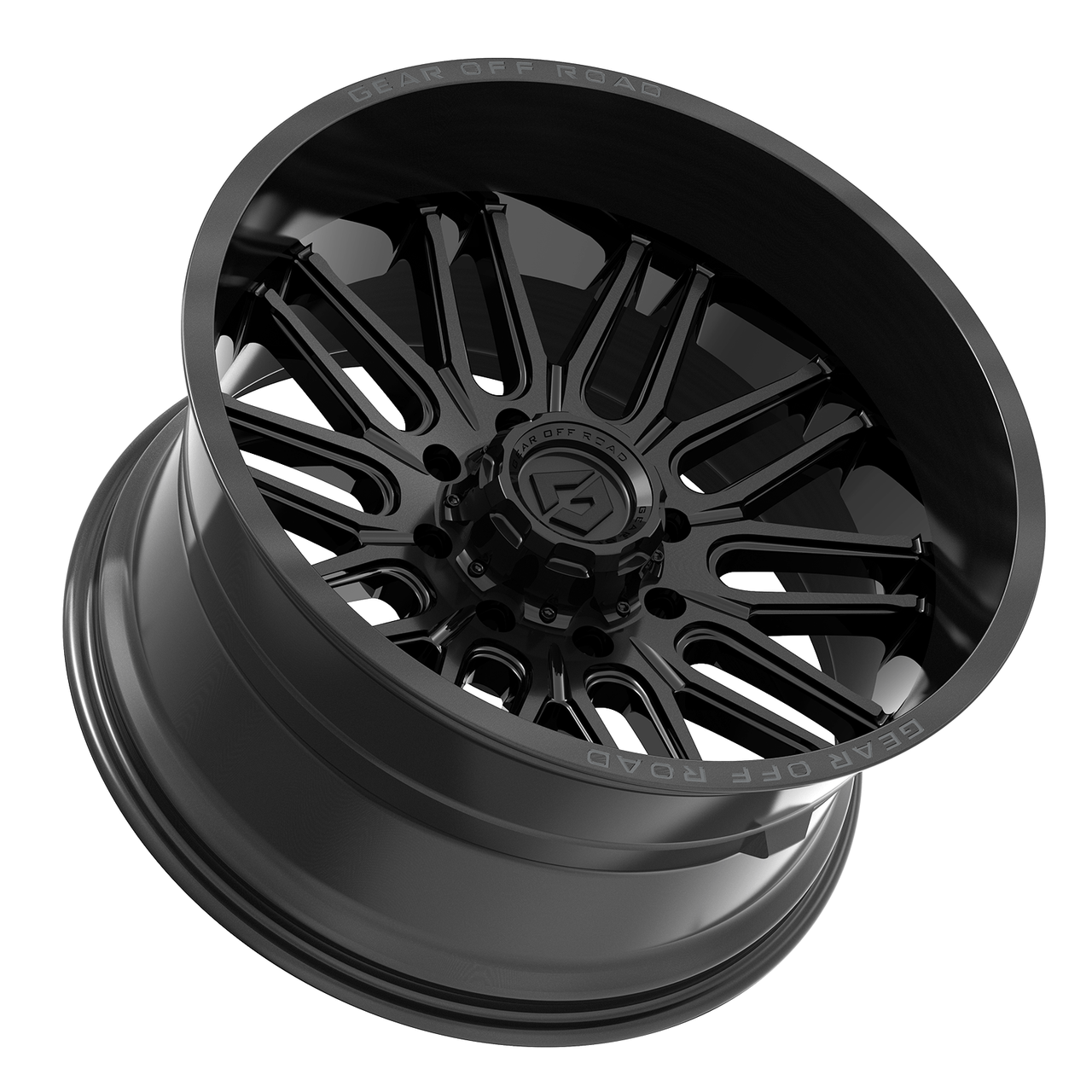 20" Gear Off Road 766B Lumen Gloss Black 20x10 Wheel 6x135 6x5.5 Rim -12mm