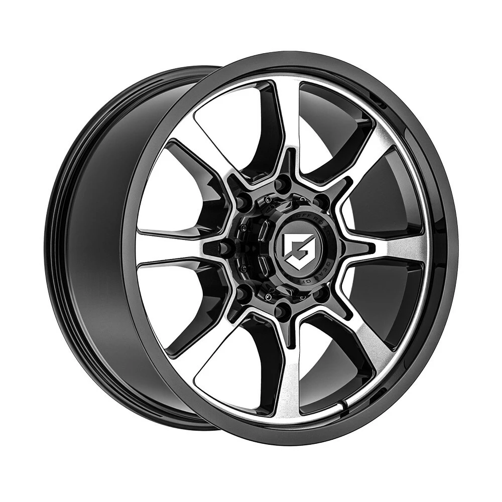 20" Gear Off Road Glock 772MB Gloss Black Milled 20x9 Wheel 6x135 6x5.5 18mm