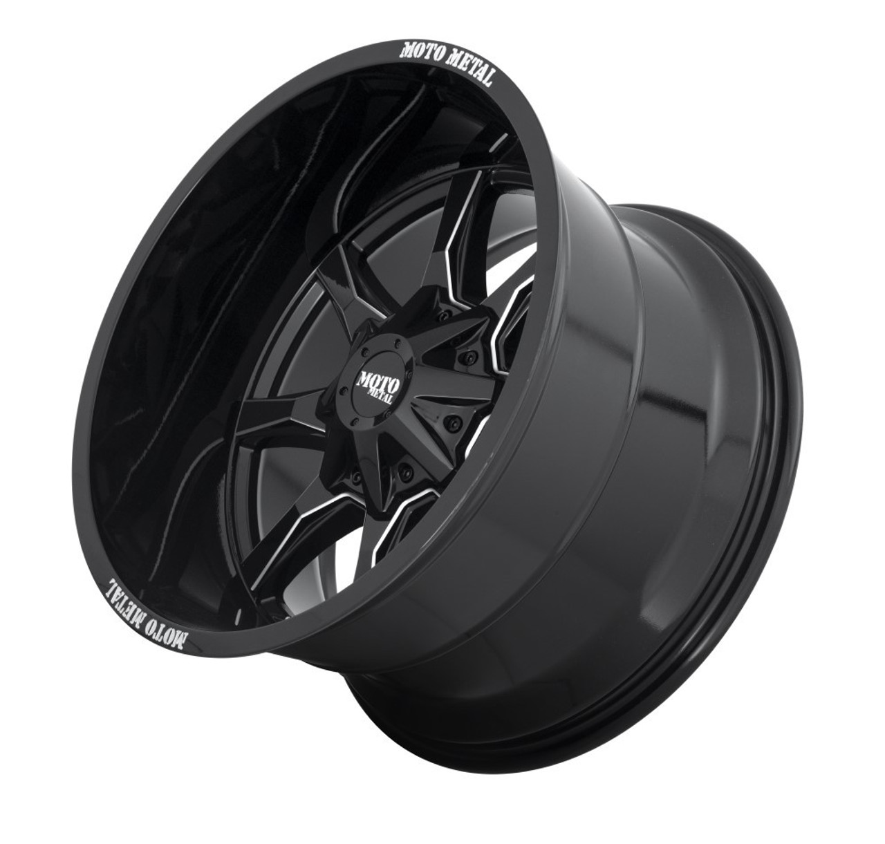 Set 4 Moto Metal MO970 20x10 5x5 5x5.5 Gloss Black With Milled Wheels 20" -24mm