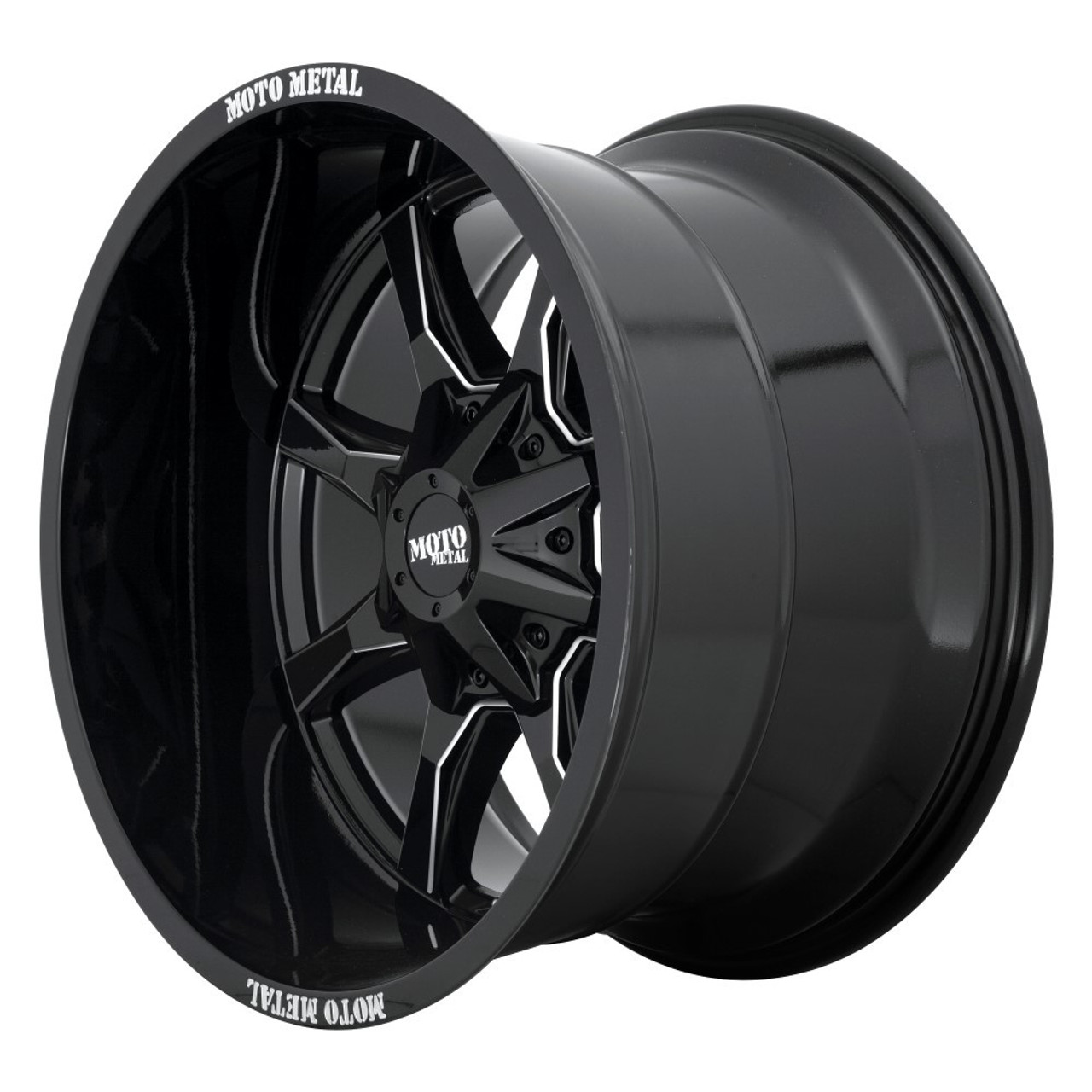 Set 4 Moto Metal MO970 20x10 5x5 5x5.5 Gloss Black With Milled Wheels 20" -24mm