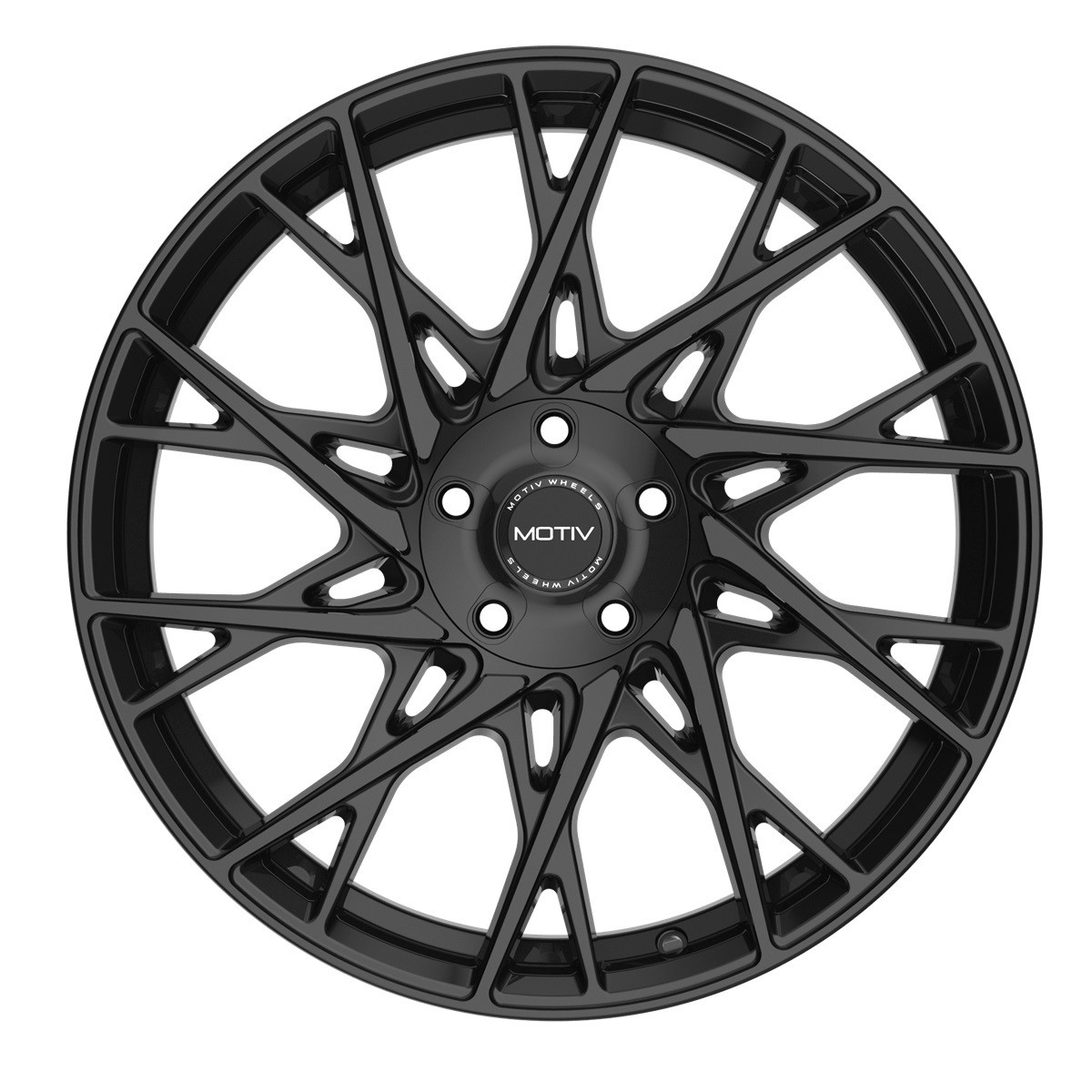 18" Motiv 430B Maestro Gloss Black 18x8 Wheel 5x4.5 5x120 Rim +40mm