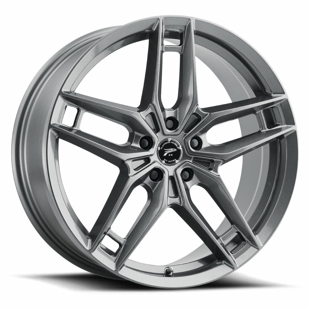 18" Platinum 464GN Lotus Gloss Gunmetal 18x8 Wheel 5x115 35mm Rim