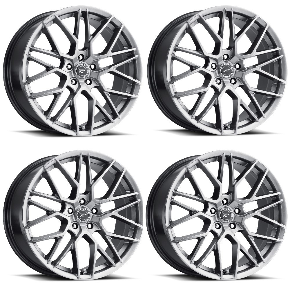 Set 4 20" Platinum 459G Retribution Bright Graphite 20x8.5 Wheels 5x112 35mm Rim