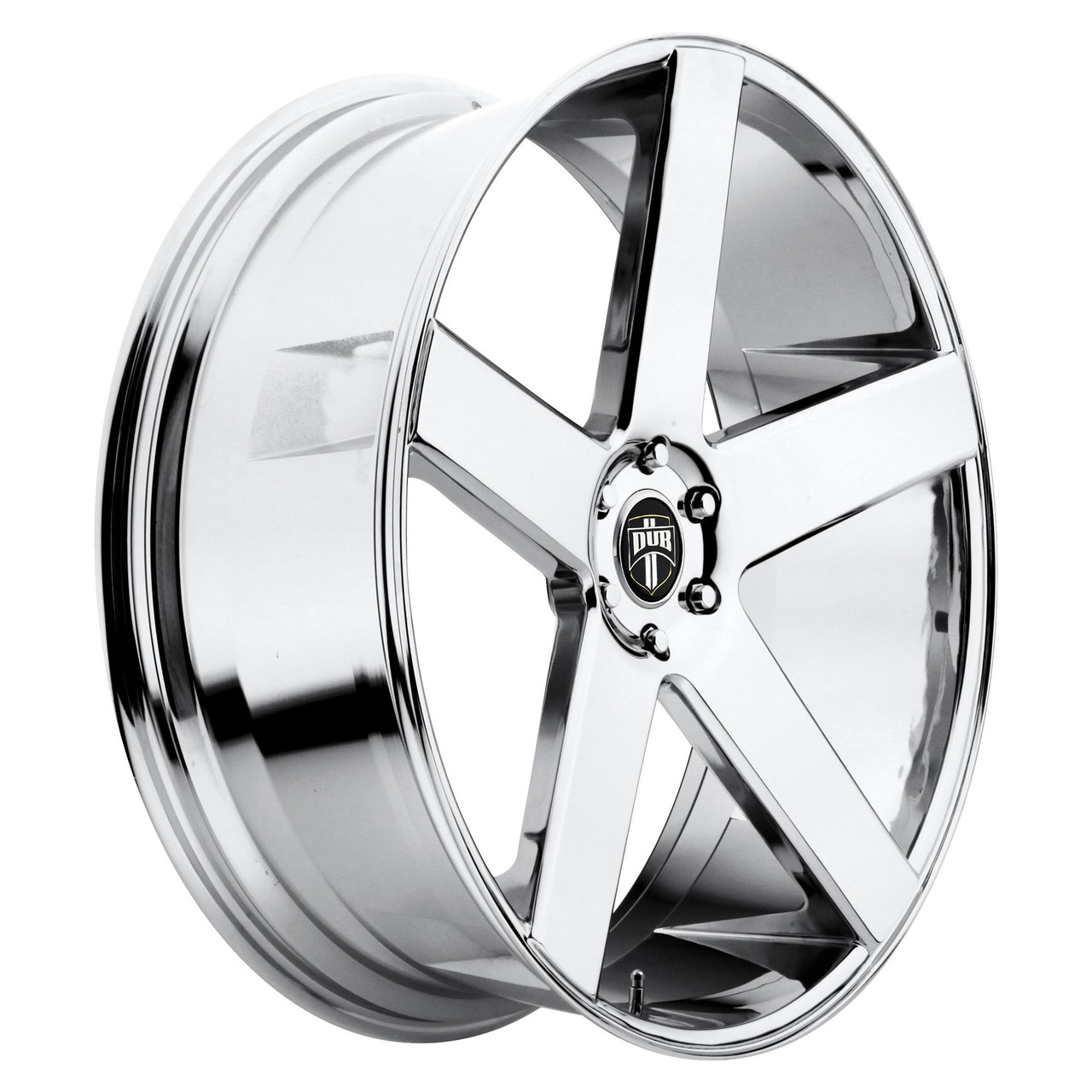 Set 4 DUB S115 Baller 22x9.5 5x5 Chrome Plated Wheels 22" 11mm For Chevy GMC Rim