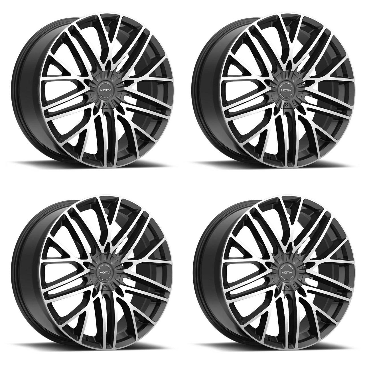 Set 4 20" Motiv 437MB Maven 20x8.5 Machined Black Wheels 5x4.5 5x120 40mm Rims