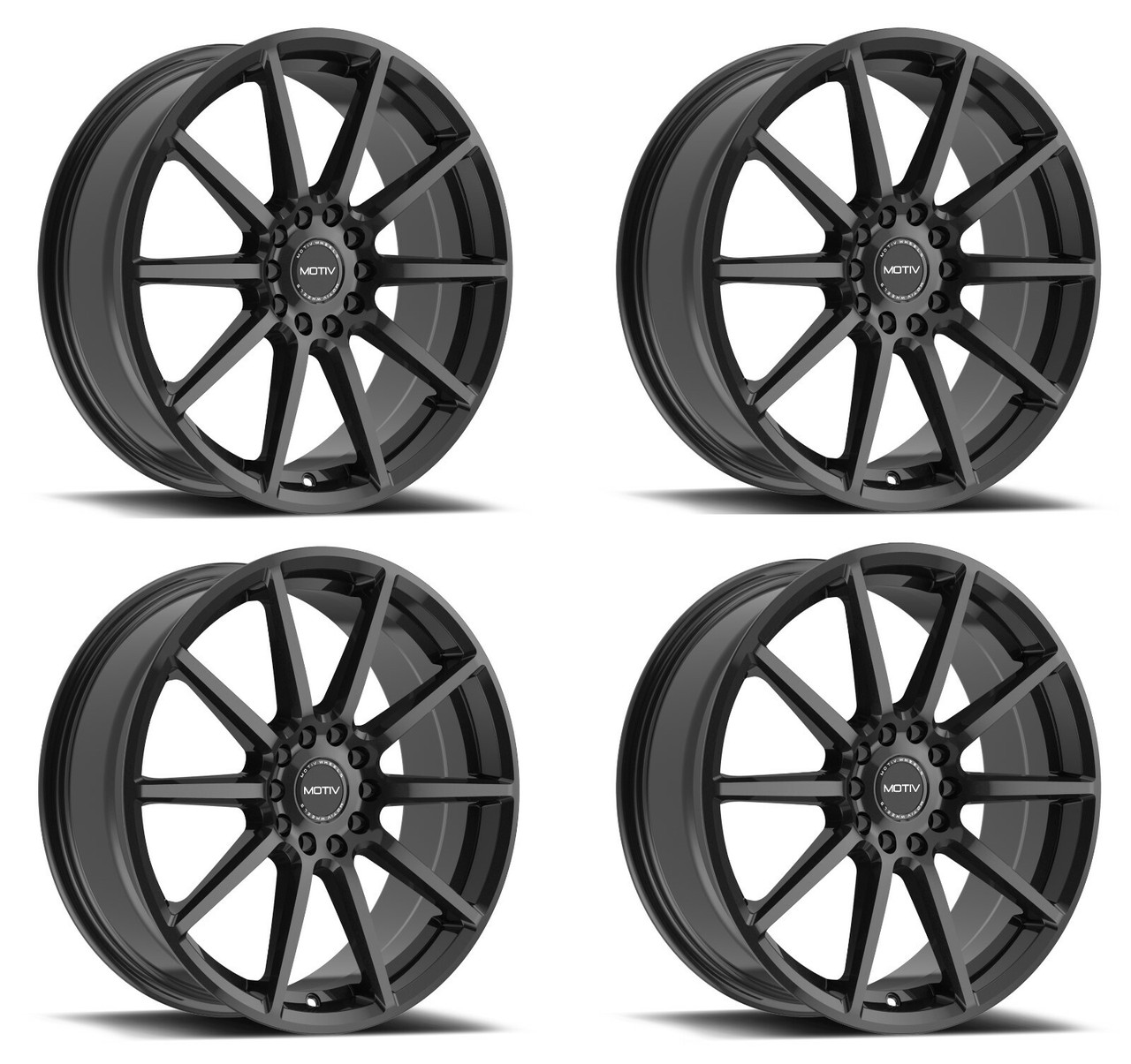 Set 4 17" Motiv 431B Elicit 17x7.5 Gloss Black Wheels 5x108 5x4.5 40mm Rims