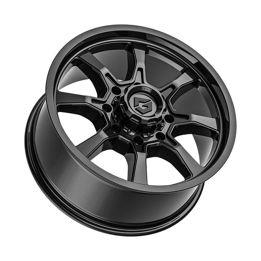 Set 4 18" Gear Off Road Glock 772B Gloss Black 18x9 Wheels 8x180 18mm Truck Rims