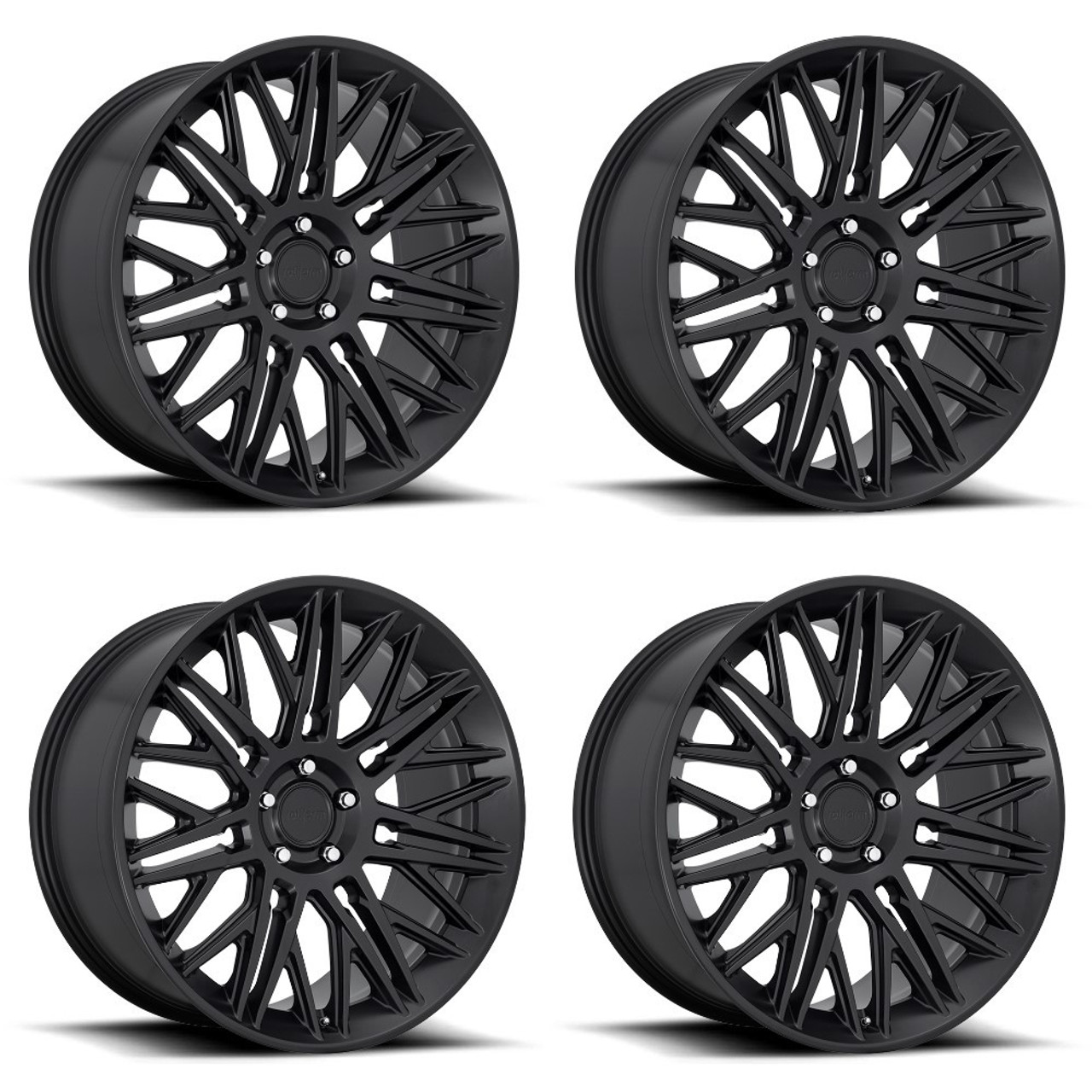 Set 4 Rotiform R164 Jdr 22x10 5x130 Matte Black Wheels 22" 25mm Rims