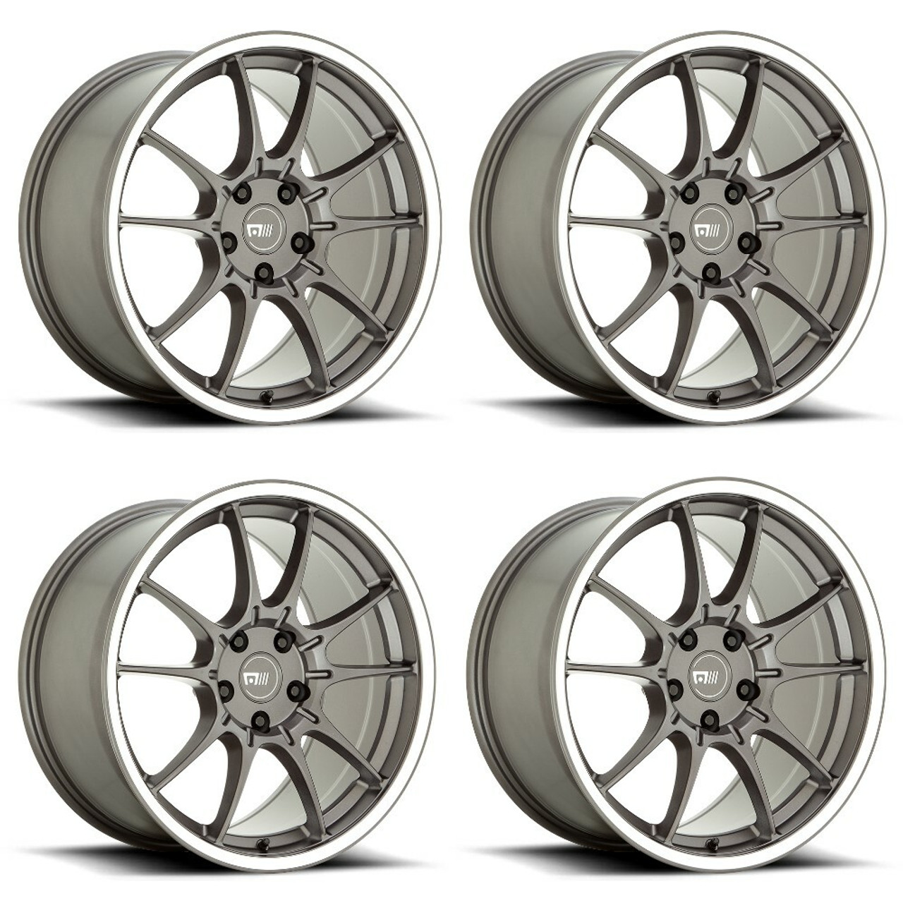 Set 4 Motegi MR152 SS5 17x8 4x4.25 Gunmetal With Machined Lip Wheels 17" 45mm