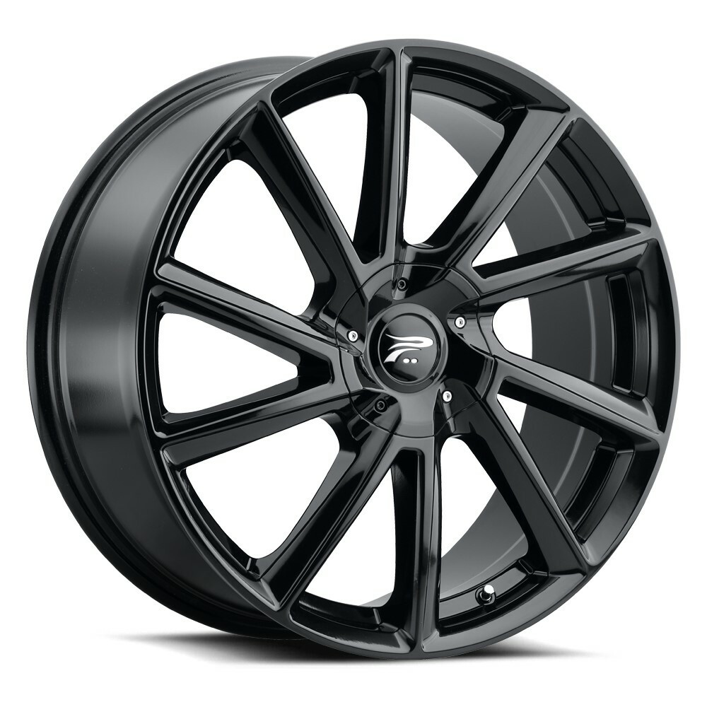 20" Platinum 466BK Mystic Gloss Black Clear Coat 20x8.5 Wheel 5x112 5x115 35mm