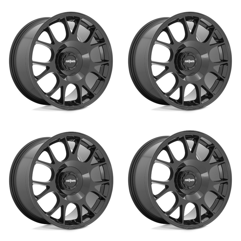 Set 4 Rotiform R187 Tuf-R 20x10.5 5x4.25 5x120 Gloss Black Wheels 20" 40mm