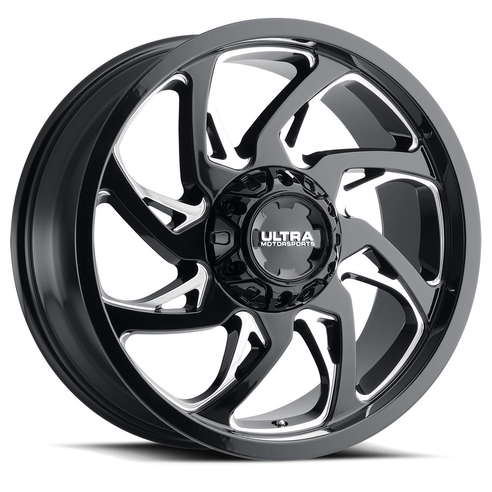 Set 4 20" Ultra 230BM Villain Gloss Black Milled 20x10 Wheels 6x135 6x5.5 -25mm