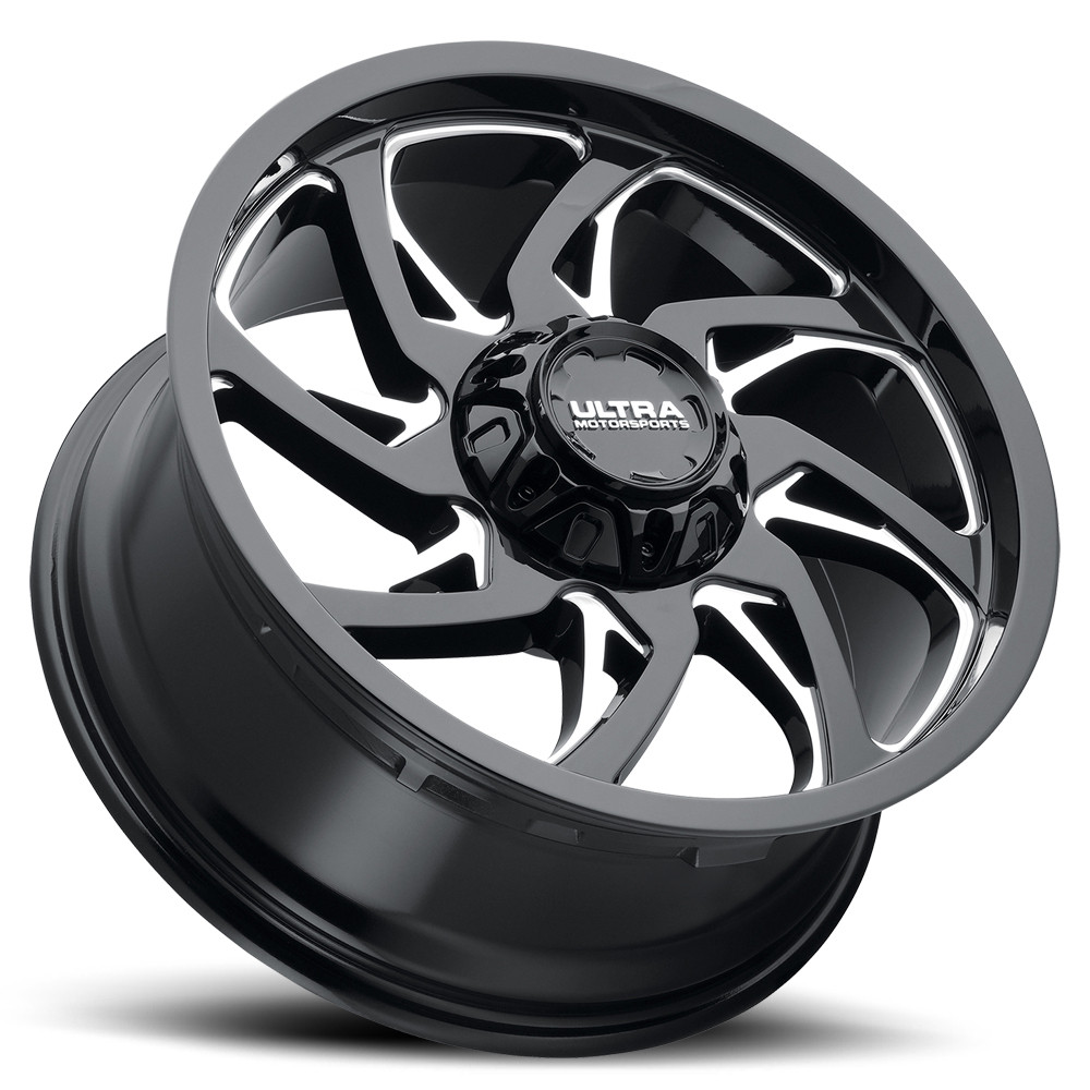 Set 4 20" Ultra 230BM Villain Gloss Black Milled 20x10 Wheels 6x135 6x5.5 -25mm