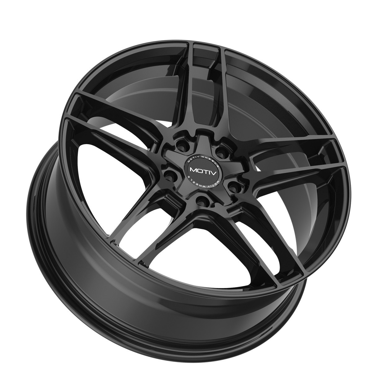 Set 4 18" Motiv 434B Matic Gloss Black 18x7.5 Wheels 5x4.5 5x120 Rims +40mm