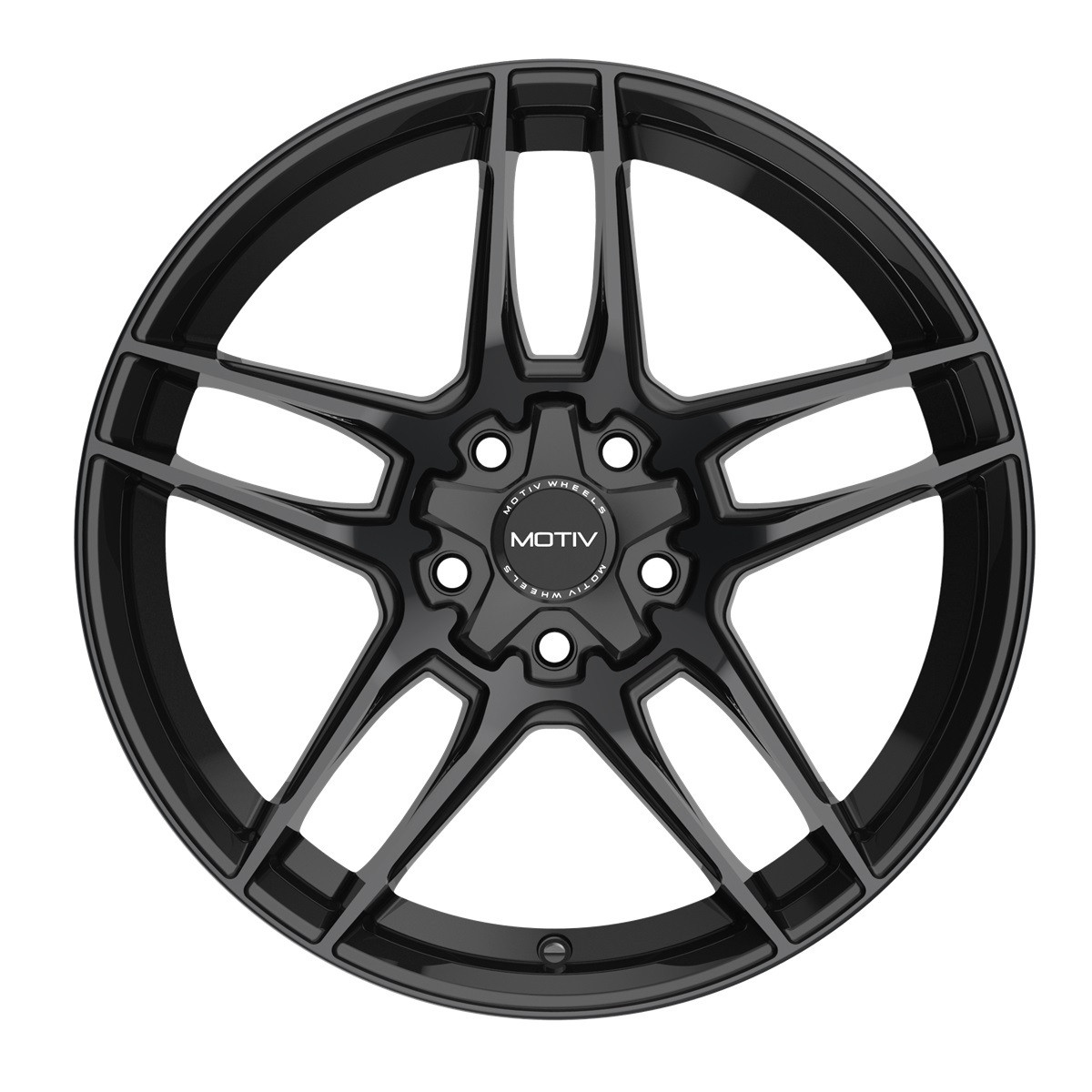 Set 4 18" Motiv 434B Matic Gloss Black 18x7.5 Wheels 5x4.5 5x120 Rims +40mm