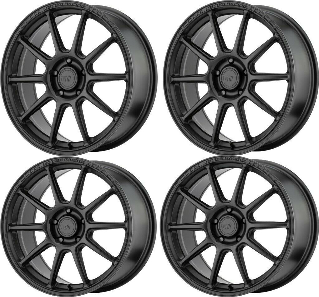 Set 4 Motegi MR140 SS10 18x8.5 5x100 Satin Black Wheels 18" 45mm Rims