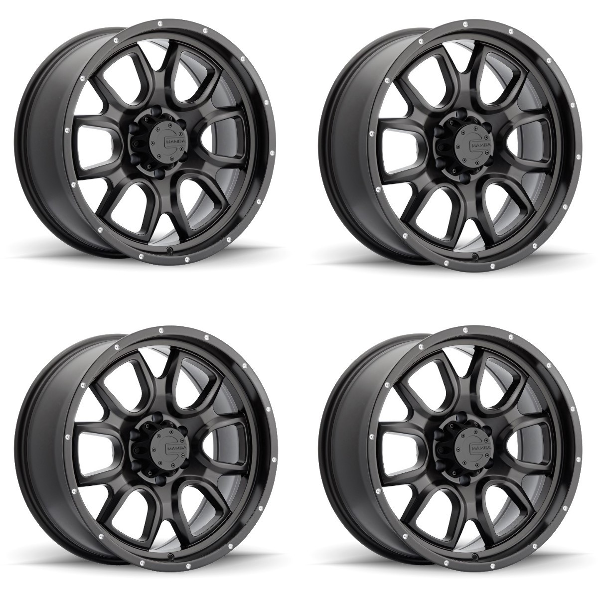 Set 4 16" Mamba 591B M19  16x8 Wheels 5x4.50 +13mm