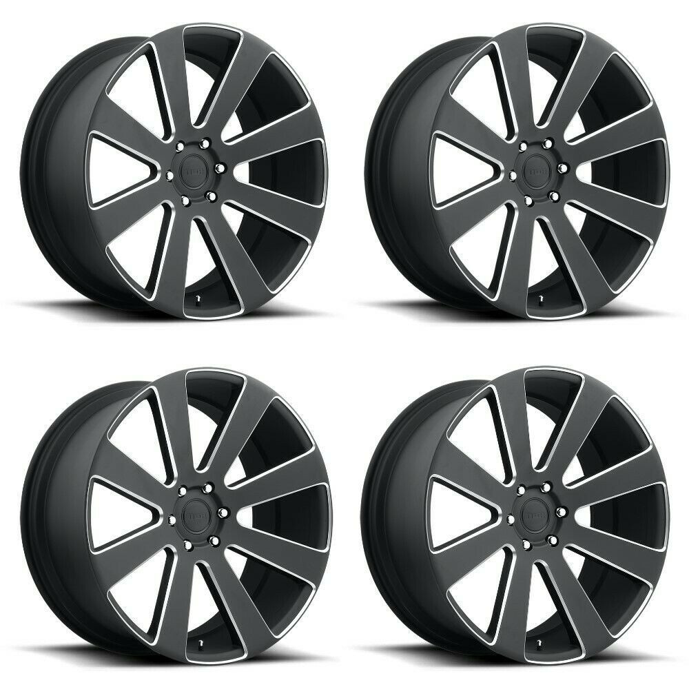 Set 4 DUB S187 8-Ball 26x10 6x5.5 Matte Black Milled Wheels 26" 30mm Rims