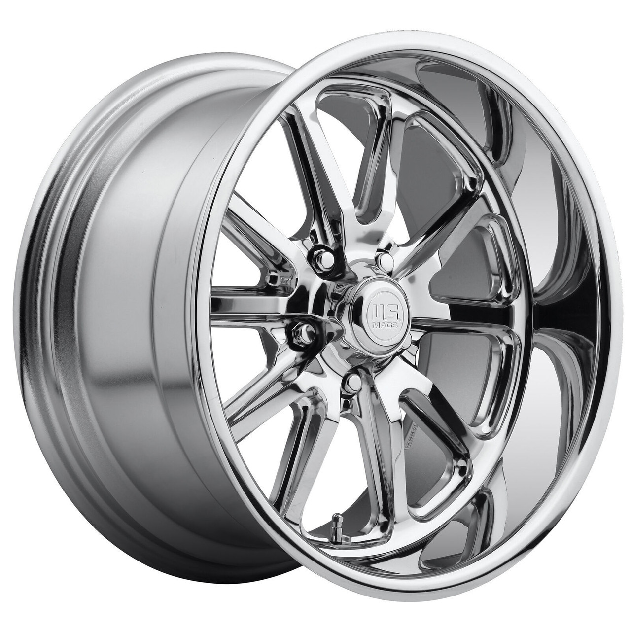 Set 4 US Mag U110 Rambler 20x9.5 5x4.5 Chrome Plated Wheels 20" 1mm Rims