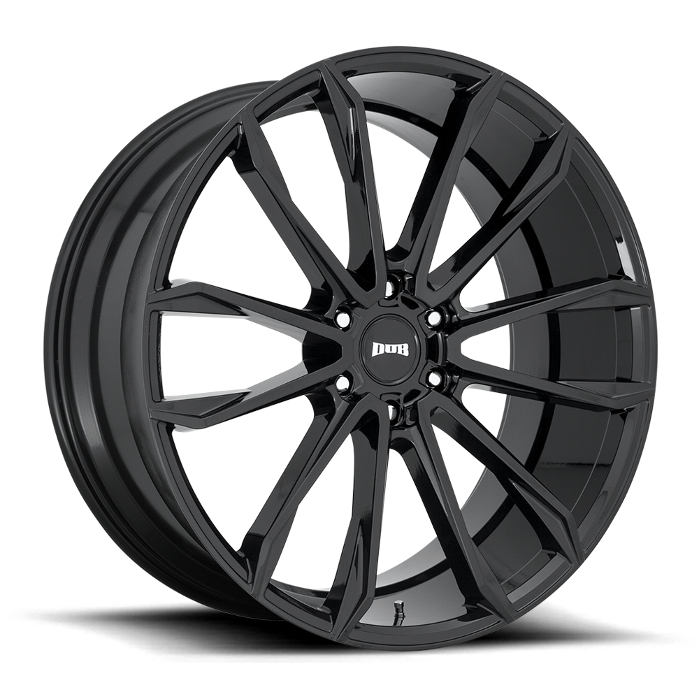 Set 4 24" DUB S253 Clout 24x10 6x135 30mm Gloss Black Wheels For Ford Lincoln