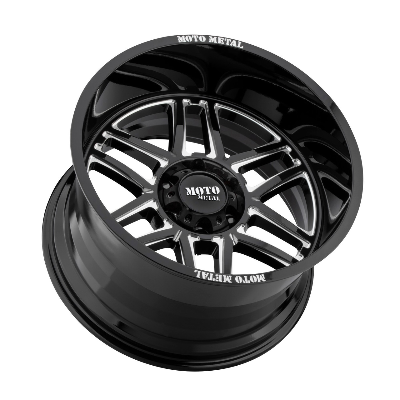 Set 4 Moto Metal MO992 Folsom 20x10 6x5.5 Gloss Black Milled Wheels 20" -18mm