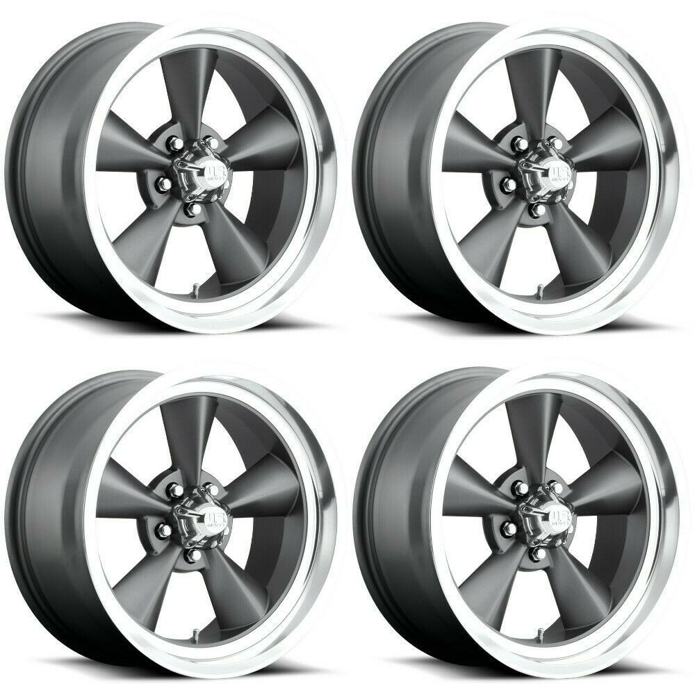 Set 4 US Mag U102 Standard 17x8 5x4.75 Matte Gun Metal Wheels 17" 1mm Rims