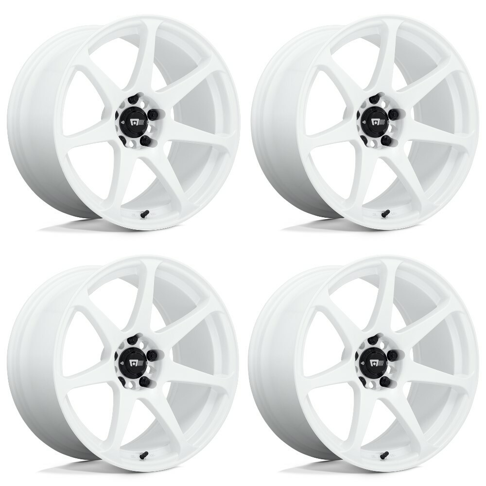 Set 4 Motegi MR154 Battle 18x8 5x4.5 White Wheels 18" 43mm Rims